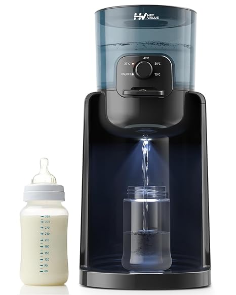 CLICKFUSION Babyflaschenbereiter, Babyflaschenwärmer, Sofortwärmer, Wasserbereiter zur Softherstellung von Säuglingsmilchflaschen, 4 Temperaturen, 72H intelligenter Thermostat, Heißwasserbereiter, Schwarz