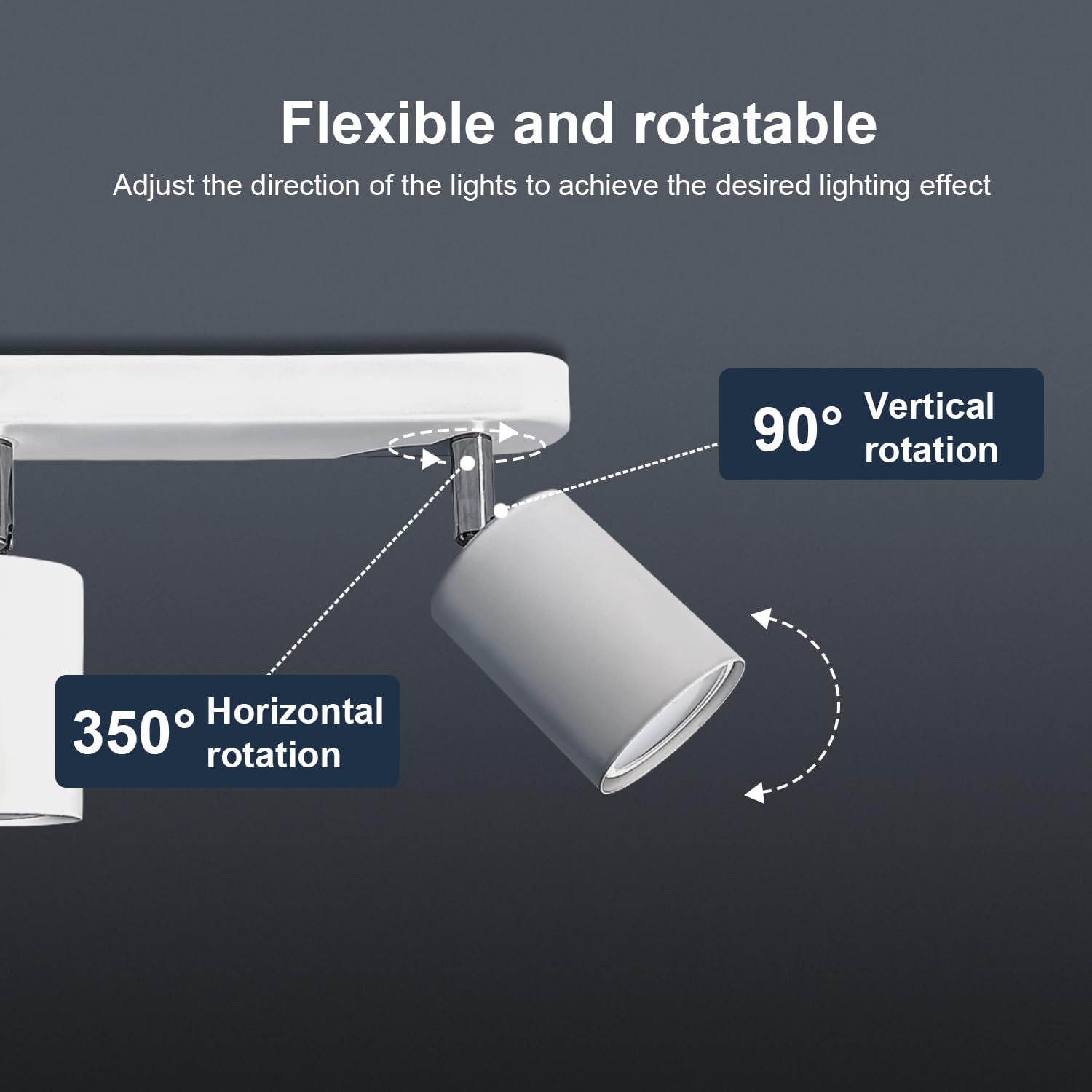 CLICKFUSION LED Deckenstrahler 3 Flammig Lampenhalter Winkelverstellbar, Kaltweiß 6000K 5W 450LM, Weißer Drehbarer GU10 Deckenlampe Spot, für Küche, Wohnzimmer, Schlafzimmer [Energieklasse F]