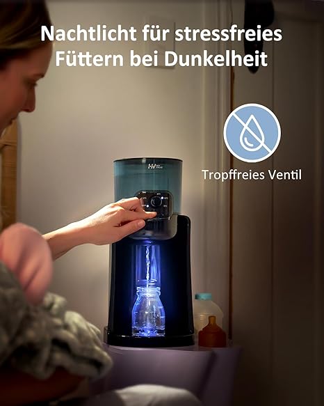 CLICKFUSION Babyflaschenbereiter, Babyflaschenwärmer, Sofortwärmer, Wasserbereiter zur Softherstellung von Säuglingsmilchflaschen, 4 Temperaturen, 72H intelligenter Thermostat, Heißwasserbereiter, Schwarz