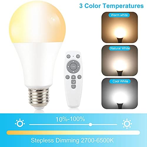 CLICKFUSION LED Lampe Glühbirne14W (ersetzt 100W) E27 LED Lampe smarte Dimmbar Glühlampe,Kaltweiß,Warmes Gelb,mittleres Weiß,Steuerbar via App, mit Fernbedienung[Energieklasse A++] [Energieklasse G]