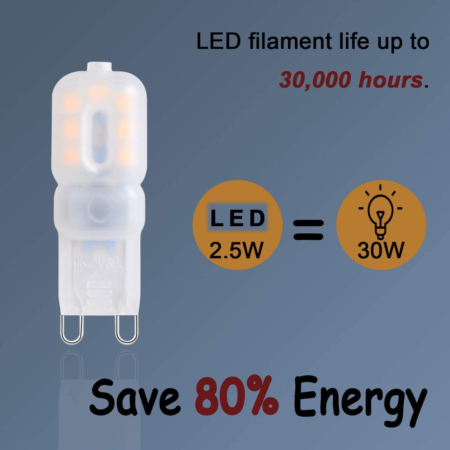 CLICKFUSION Dimmbar G9 LED Leuchtmittel Warmweiß G9 LED 2.5W-3W Ersatz fr 25W-35W Halogenlampe 360 Grad Winkel AC220V LED Birne G9 Glühbirne [10-er Pack]