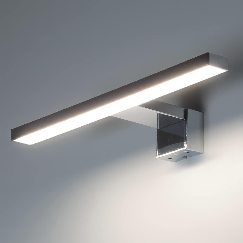 CLICKFUSION Elena LED Mirror Light 3-in-1 Bathroom 5 W 450 LM 30 cm Neutral White 4000 K IP44 230 V Wall Light Mirror Lamp Bathroom Cabinet Mirror Lights Silver [Energy Class F]