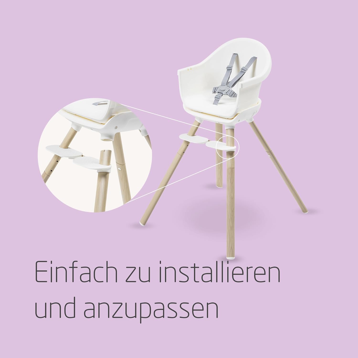 CLICKFUSION Moa 4-in-1 Kinderhochstuhl mitwachsend, 6 Mon–7 Jahre, 0–25kg, verstellbarer Hochstuhl Baby, in eine Sitzerhöhung, einen Hocker und einen kleinen Tisch mit Sitz verwandelbar, Beyond White