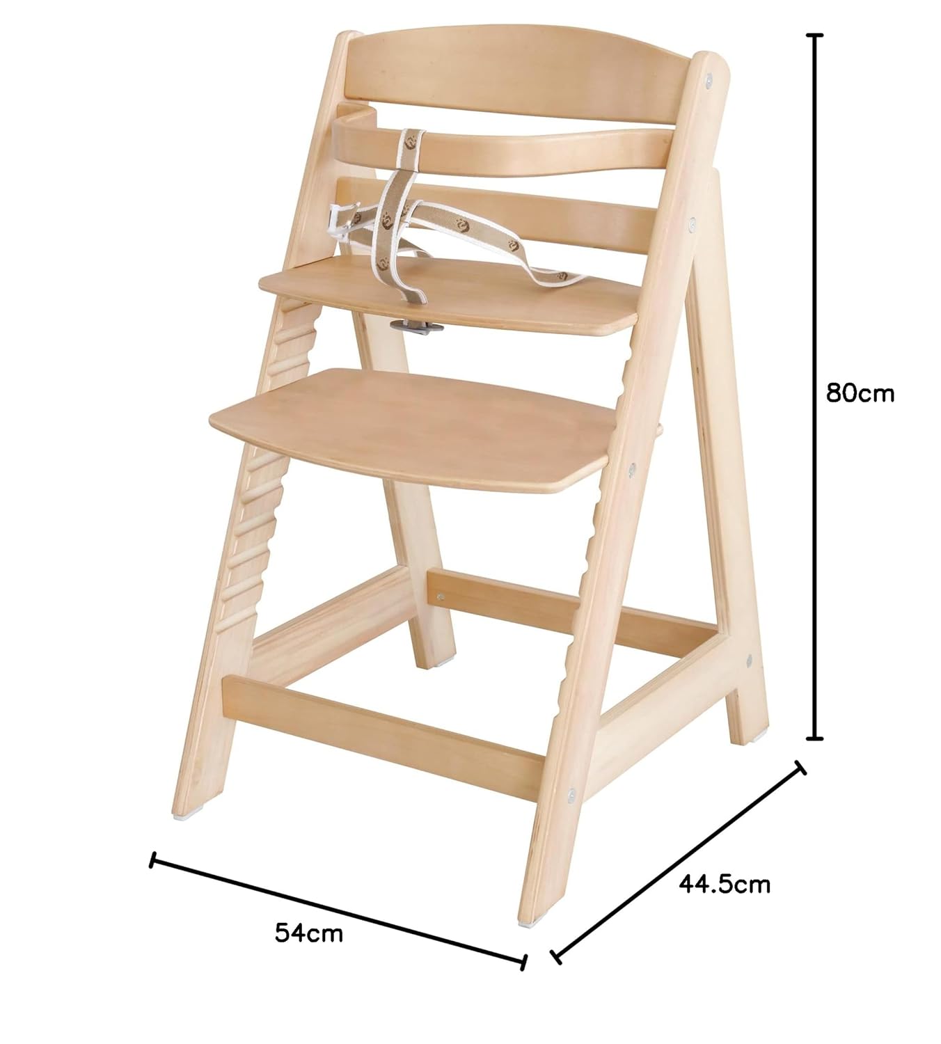 CLICKFUSION Treppenhochstuhl Sit Up III - Mitwachsender Baby Hochstuhl - ab 6 Monaten - Kinderhochstuhl aus Holz natur - Stuhl bis 50 kg belastbar, 1 Stück (1er Pack)