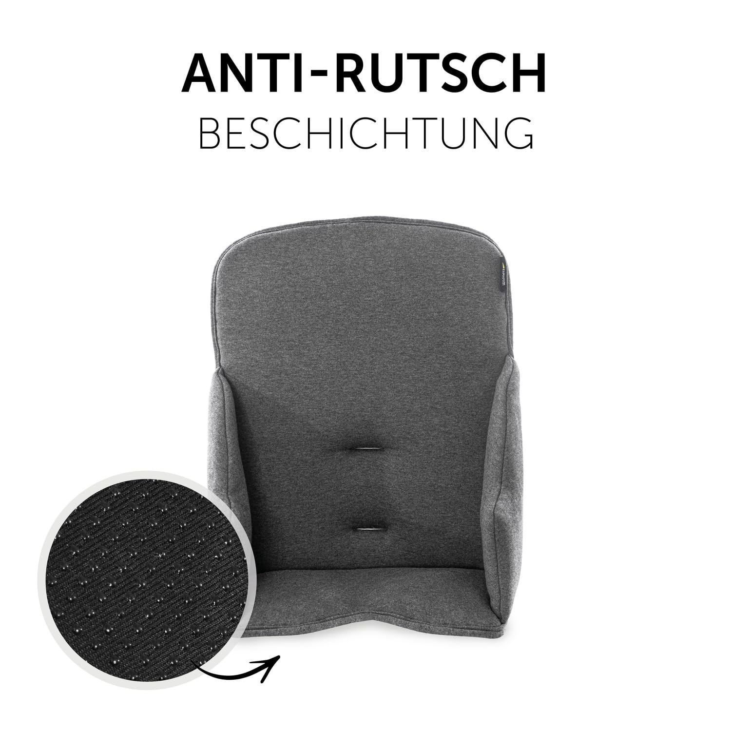 CLICKFUSION Sitzverkleinerer Kissen Alpha Cosy Kompatibel mit Alpha+, Beta+ & Arketa Holzhochstuhl für Babys 6-36 Monate Hochstuhl Sitzkissen mit hoher Rückenlehne & Stabilen Seiten (Jersey Charcoal)