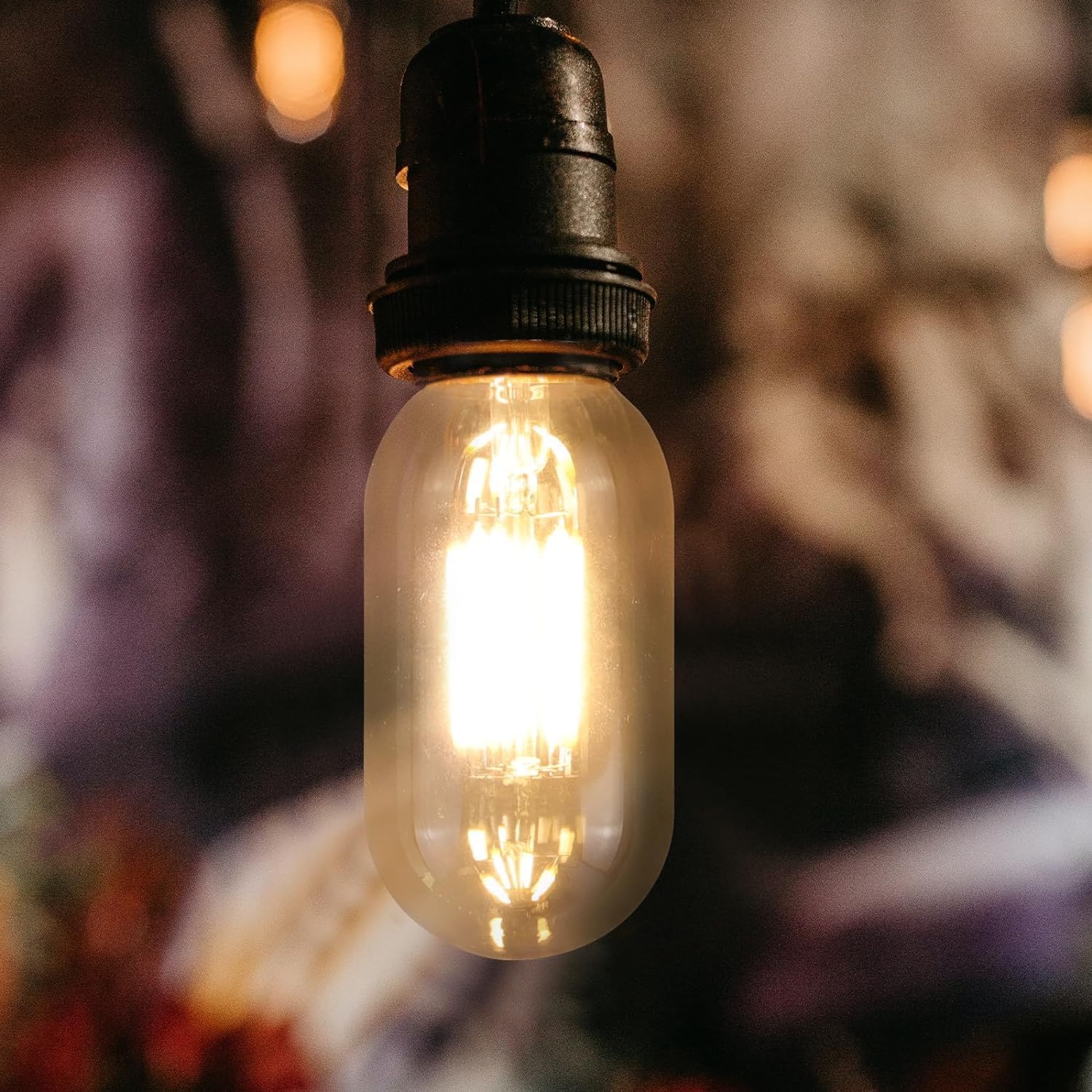 CLICKFUSION 8er pack E27 LED Warmweiss Vintage Glühbirnen - T45 LED Leuchtmittel Lampe E27 Birnen Edison 4W 2700K Energiesparlampe Light Bulbs Glühlampen Filament Retro Glas 360° Abstrahlwinkel