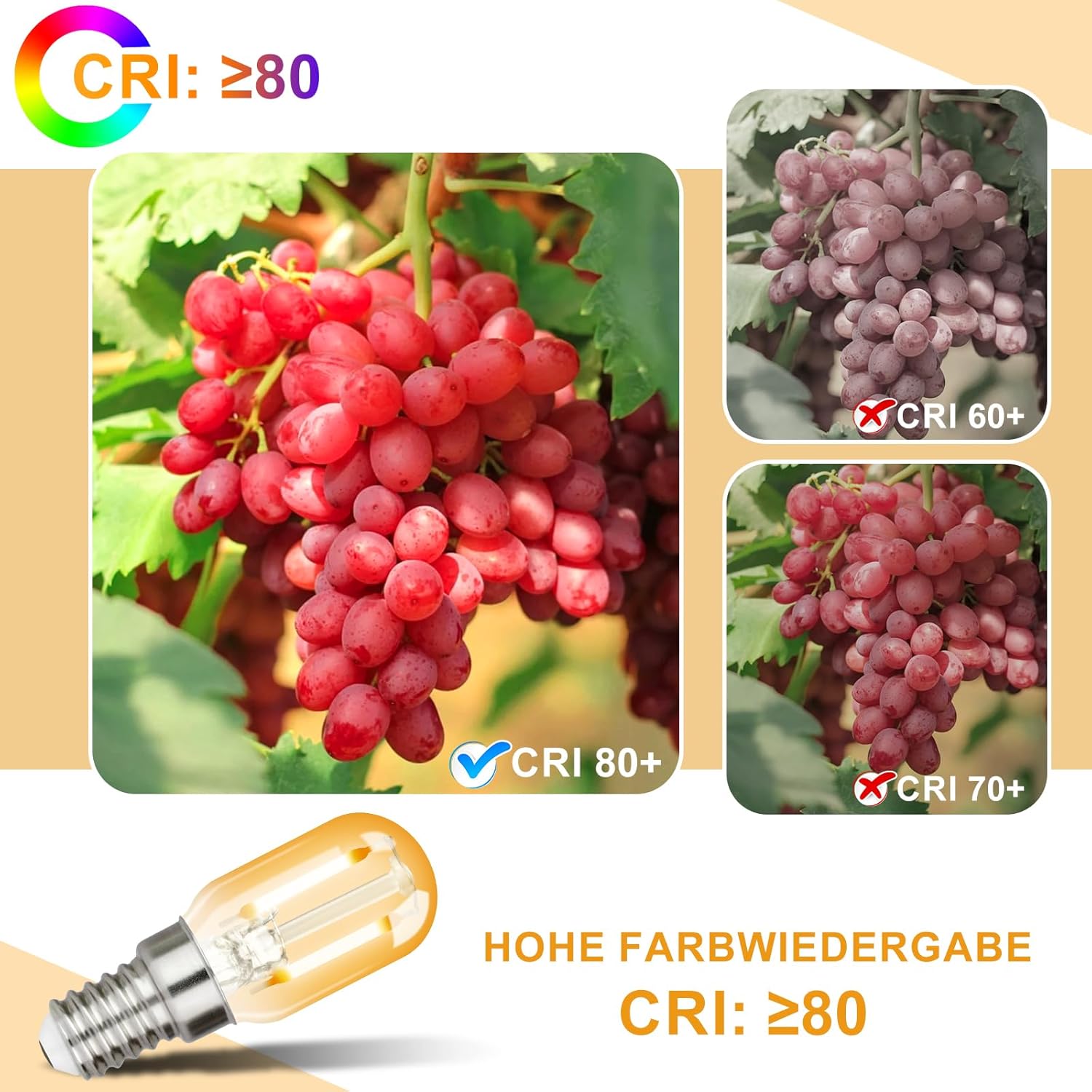 CLICKFUSION 2er pack E14 LED Warmweiss Glühbirne - T22 Vintage LED Lampen 2W Retro Edison Sockel Birne 2700K Warmweiß Leuchtmittel Energiesparlampe E14-Fassung Kühlschranklampe Nicht Dimmbar Light Bulb