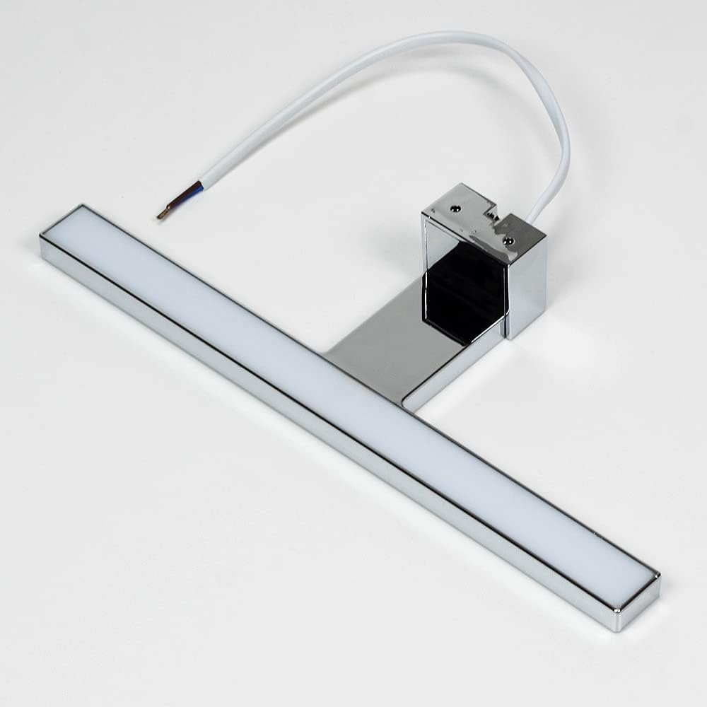 CLICKFUSION Elena LED Mirror Light 3-in-1 Bathroom 5 W 450 LM 30 cm Neutral White 4000 K IP44 230 V Wall Light Mirror Lamp Bathroom Cabinet Mirror Lights Silver [Energy Class F]