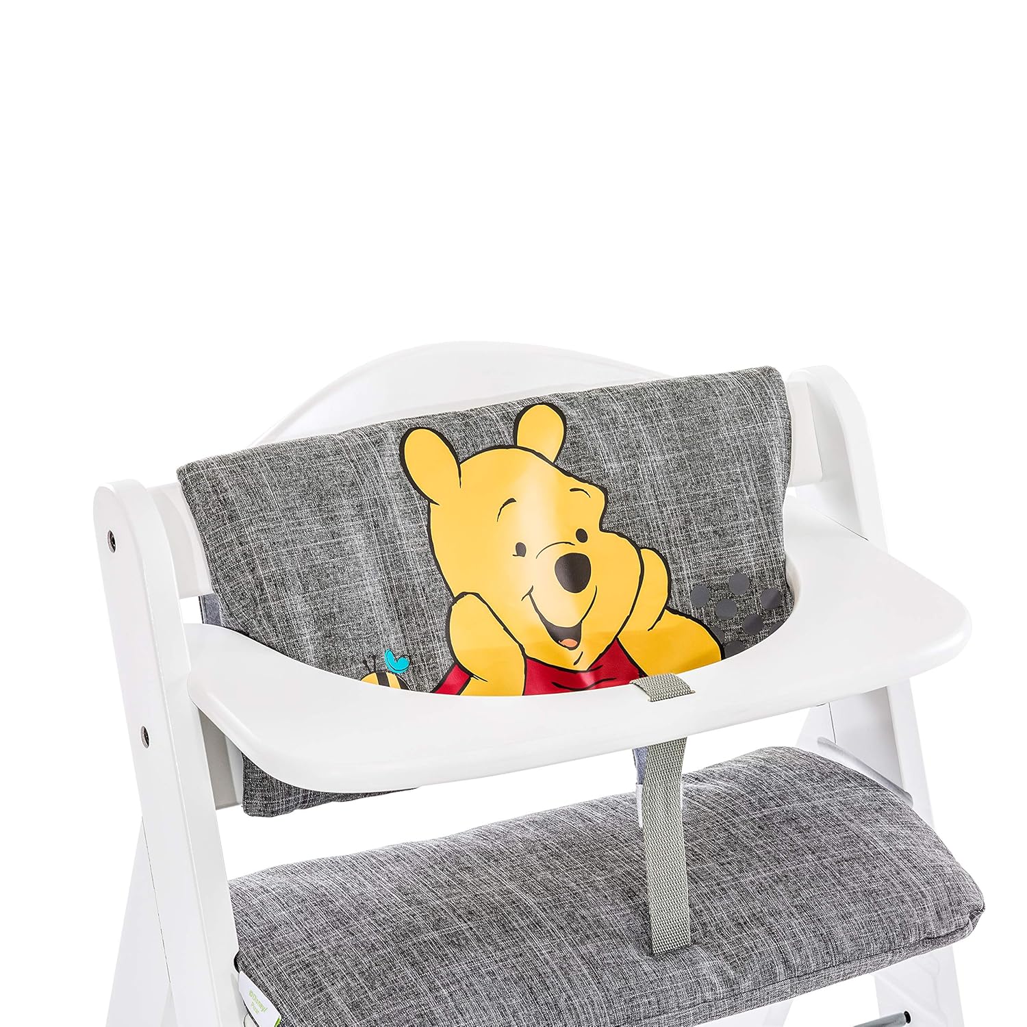 CLICKFUSION Sitzkissen für Alpha+, Beta+ und Arketa Holzhochstühle Highchair Pad Deluxe, Einfache Befestigung mit Klettverschluss (Disney Pooh Grey)