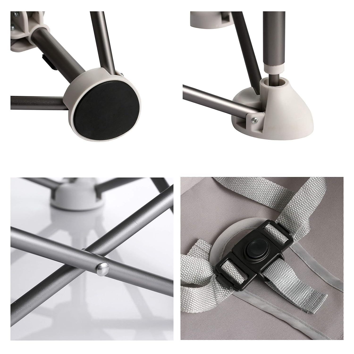 CLICKFUSION Babystuhl Sitzerhöhung| Tragbarer Babysitz Kinderstuhl| Kompaktes Klappbarer Booster Hochstuhl mit Riemen für den Innen- und Außenbereich| Ideal für Camping Strand Rasen (Sitzerhöhung)