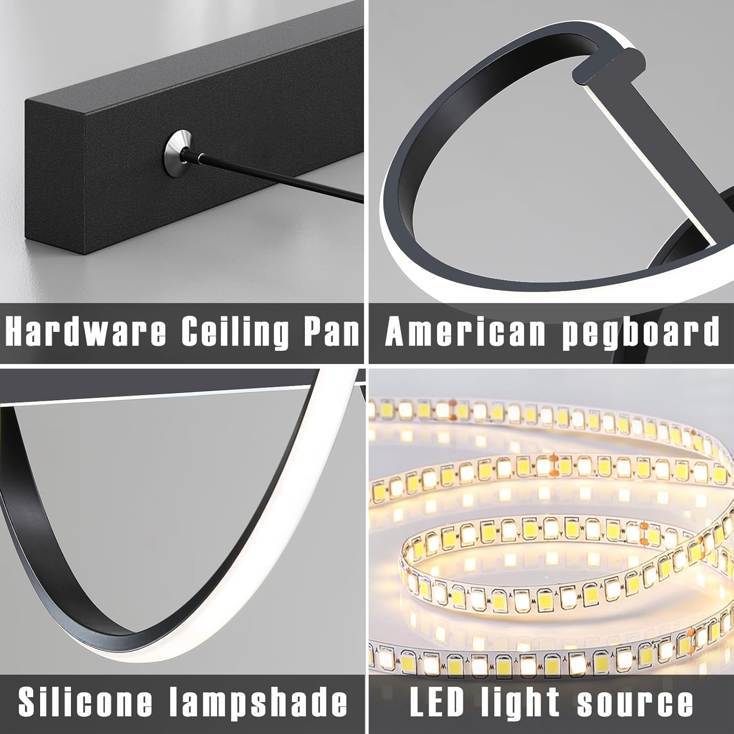 CLICKFUSION 120cm Spirale Hängelampe, Kreative LED Pendelleuchte, Esszimmerlampe Dimmbar 10% - 100% Helligkeit, 3000k/4500k/6000k Lineare Kronleuchter, Höhe 150cm Einstellbar Für Esszimmer, Wohnzimmer [Energieklasse E]