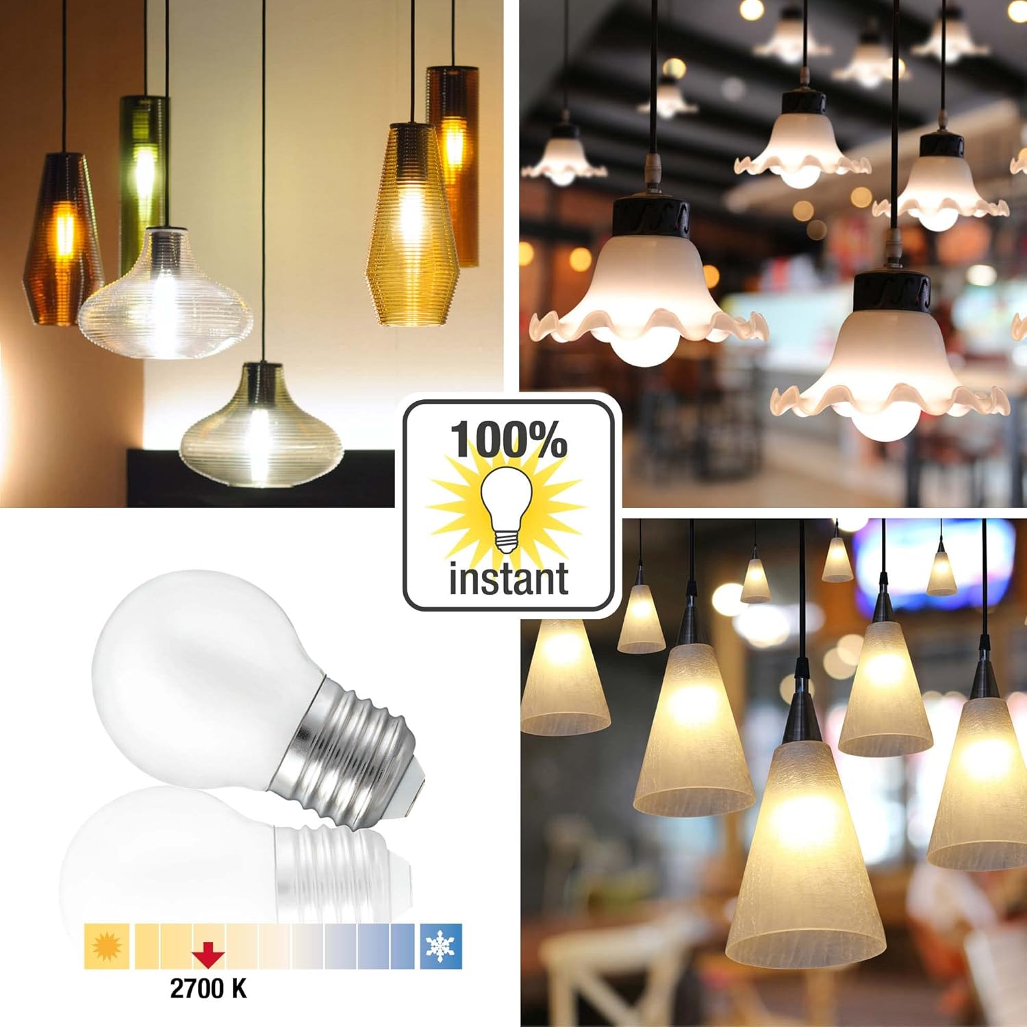 CLICKFUSION 3er Set 25 Watt Glühbirne E27 mit 250 Lumen, Glühbirne E27 warmweiß mit 2700 Kelvin, Glühbirne E27 Milchglas, Leuchtmittel Ersatz für Glühbirne E27 25 Watt 209204