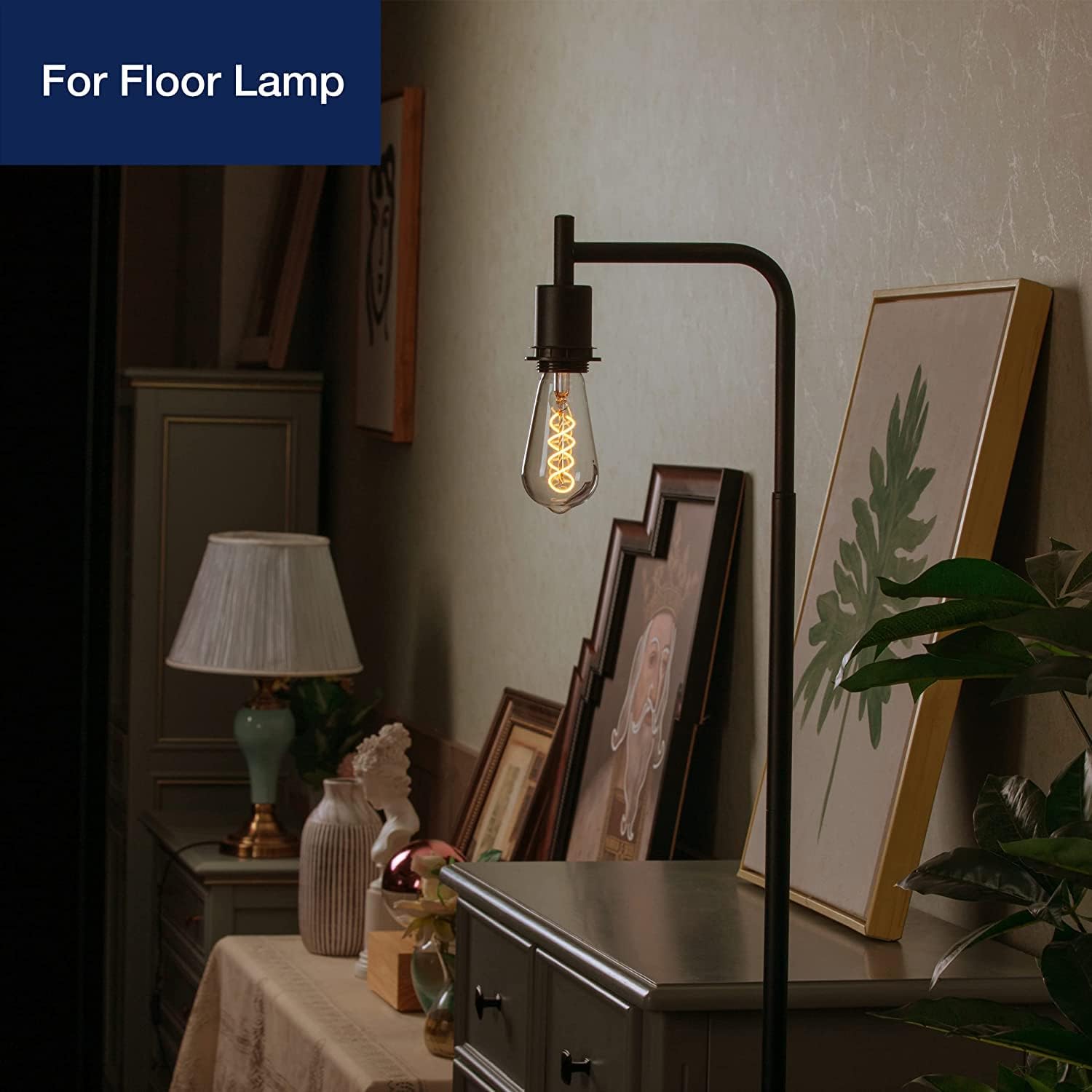 CLICKFUSION Edison Vintage Glühbirne E27, ST58 Retro LED Spiral Filament Lampen, 4W(Ersetzt 40W), 2200K Warmweiß, nicht dimmbar, CRI90, Klar Glas, 4 Stück