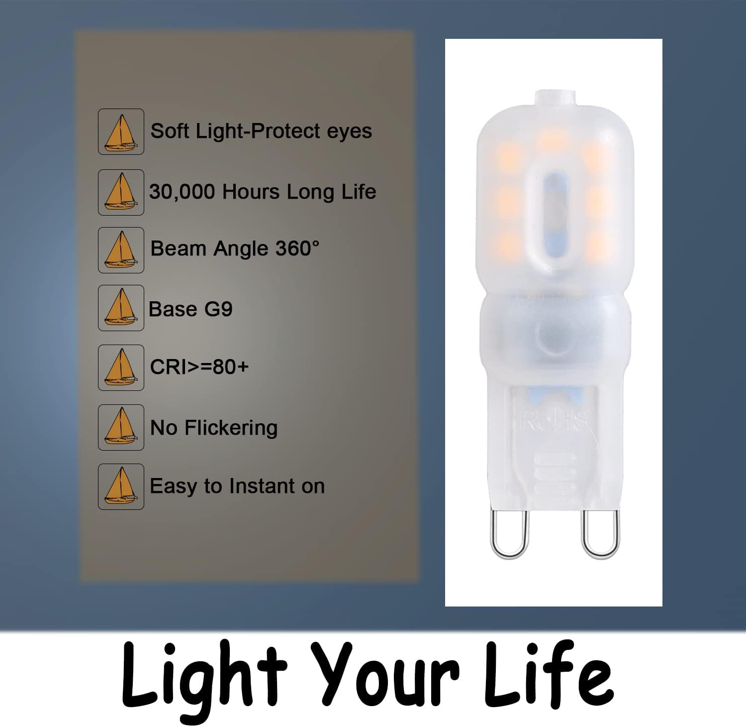 CLICKFUSION Dimmbar G9 LED Leuchtmittel Warmweiß G9 LED 2.5W-3W Ersatz fr 25W-35W Halogenlampe 360 Grad Winkel AC220V LED Birne G9 Glühbirne [10-er Pack]