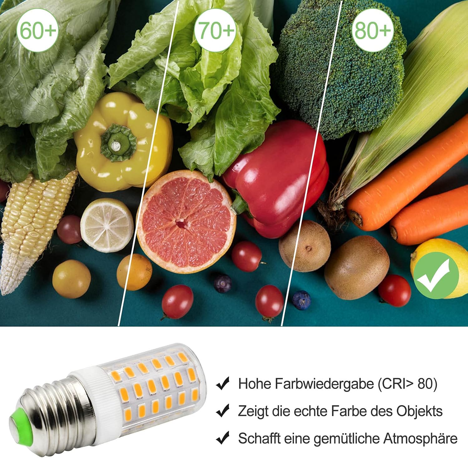 CLICKFUSION E27 Mais Kompakte Bauweise Edison Schrauben 7W Äquivalent zu 60W 70W Glühbirne 950LM Superhelle Warmweiß 3000K AC100V- 265V für Esstischlampe lnnenbeleuchtung Nicht Dimmbar (2er-Pack)[MEHRWEG]