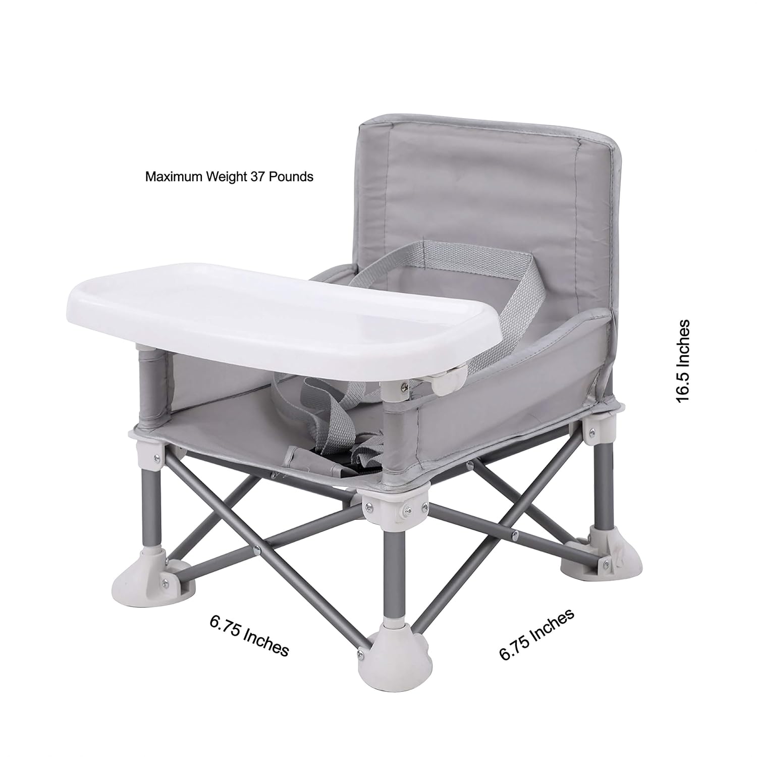 CLICKFUSION Babystuhl Sitzerhöhung| Tragbarer Babysitz Kinderstuhl| Kompaktes Klappbarer Booster Hochstuhl mit Riemen für den Innen- und Außenbereich| Ideal für Camping Strand Rasen (Sitzerhöhung)