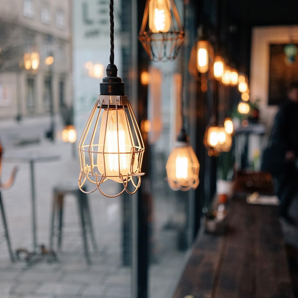 CLICKFUSION E27 LED Vintage Dimmbar Edison Glühbirne E27 5W(Erstezt 50) Retro LED Lampe Golden Warmweiss 2700K Filament ST64, Ideal für Nostalgie und Retro Beleuchtung im Haus Café Bar usw- 6 Stück