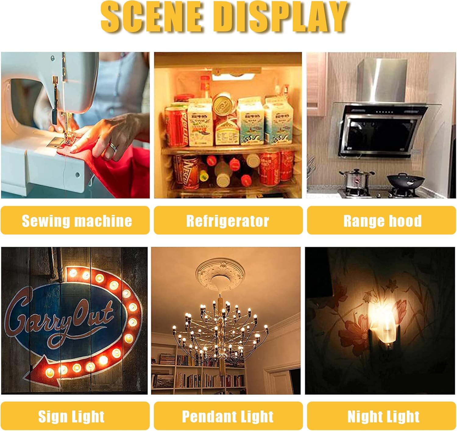 CLICKFUSION C7 LED Birne E14 Edison Glühbirne 0.5W Filament Nachtlampe ersatz 5 W Glühlampen,2200K Warmweiß Vintage Glühbirnen für Weihnachten Dekorative,Nicht Dimmbar,5 Stücke