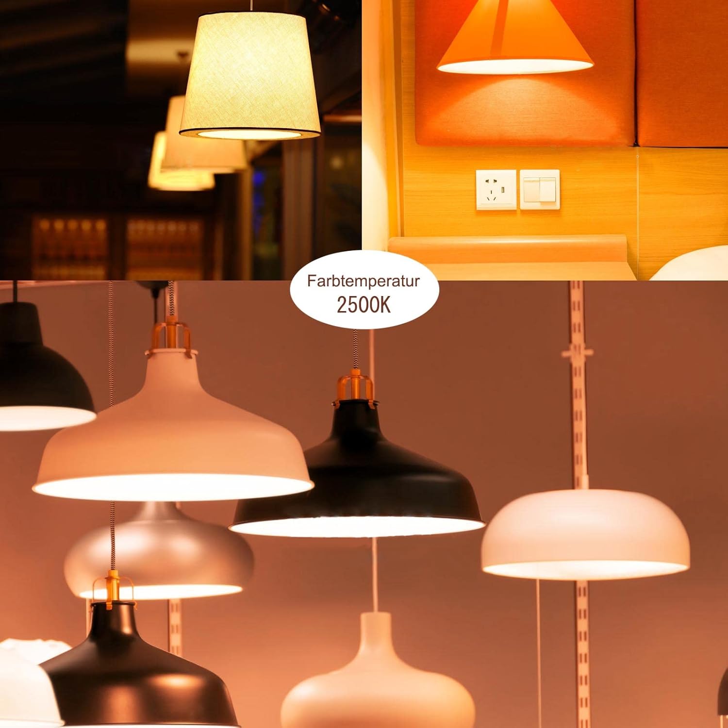 CLICKFUSION LED Filament Lampen G95 E27 8W 2500K Dimmable Opal LED Große Glühbirnen Leuchtmittel Matt Weiß 2stk