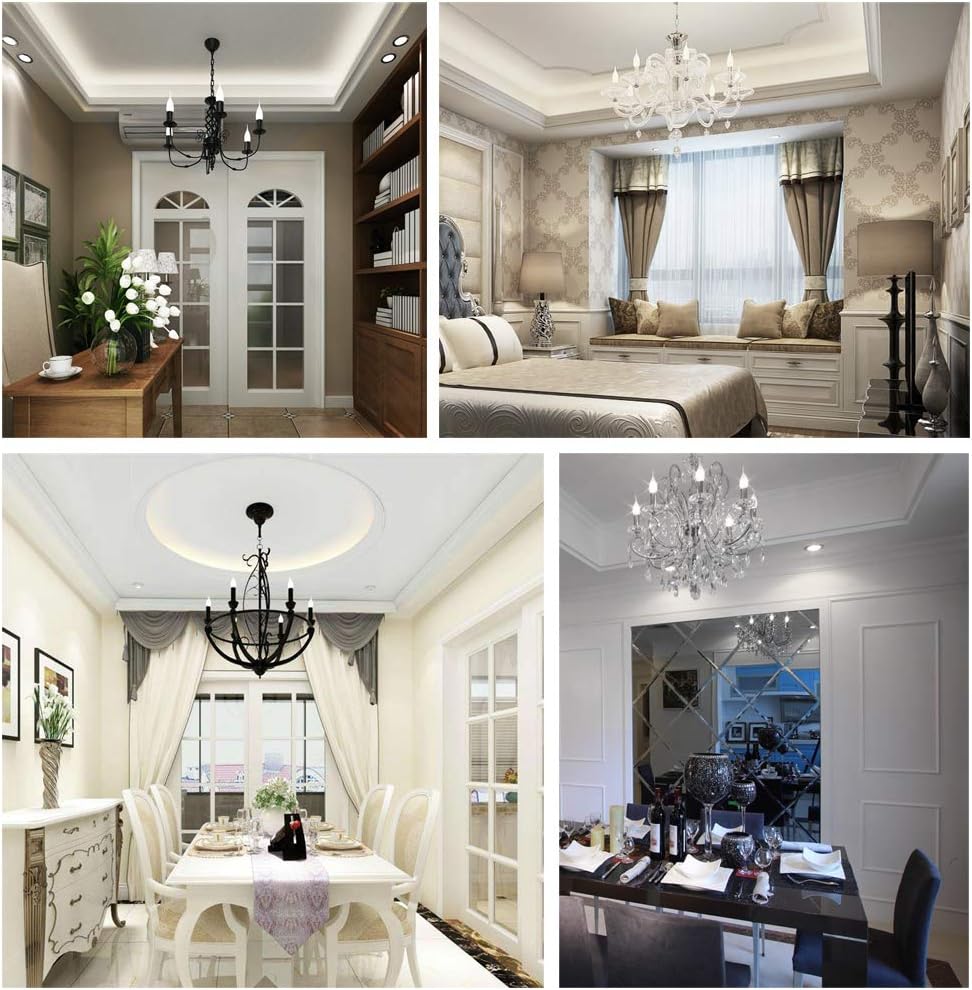 CLICKFUSION E27 LED Kerze 4W / ersetzt 40W Halogenlampen / 400 Lumen/Kaltweiß 6500K / 220-240V AC/LED Kerze E27 Flammen/Nicht Dimmbar/Klar Glas / 12er-Pack