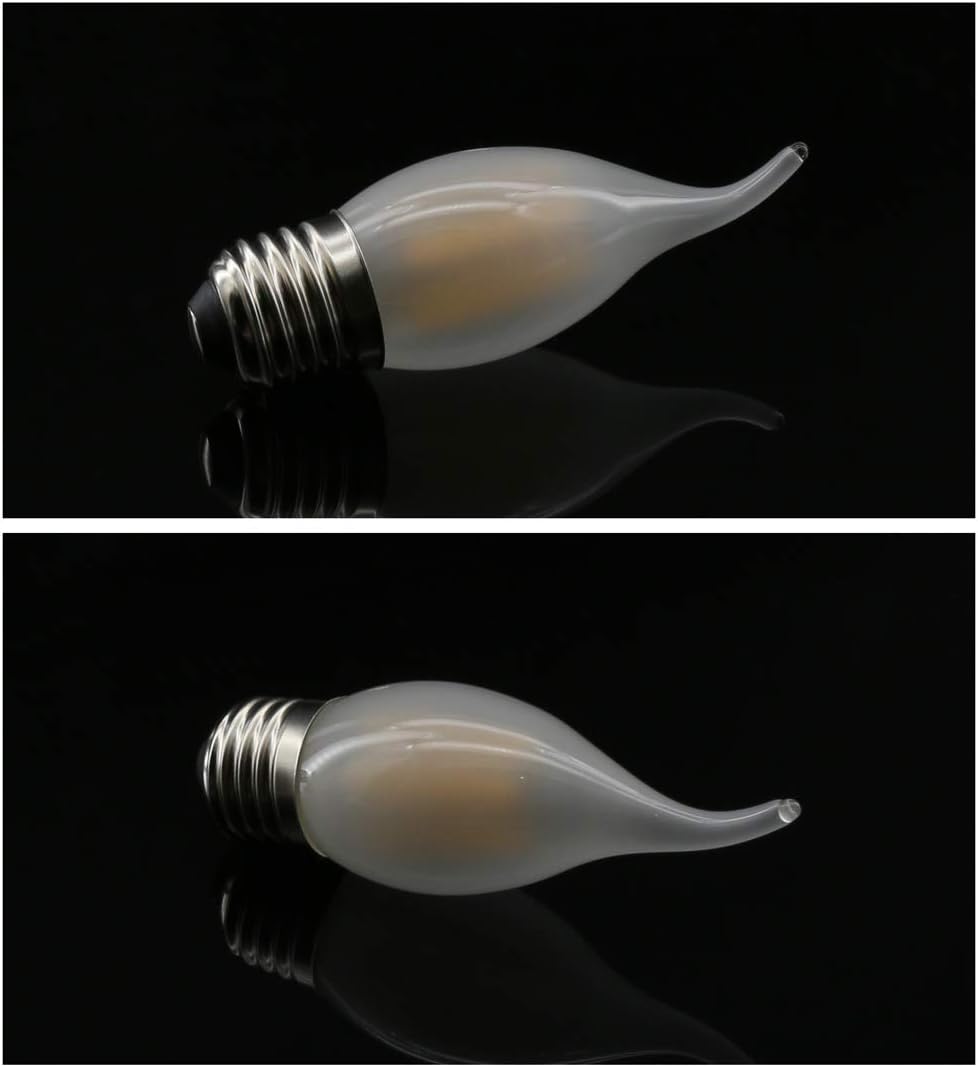 CLICKFUSION Glühbirne Kerzenform E27 4W Ersetzt 40W, 400 lumen, Warmweiß 2700K, E27 Kerzenlampe Ideal für Kronleuchter und Kristalllichter, Nicht Dimmbar, Glas Matt, 12er Pack