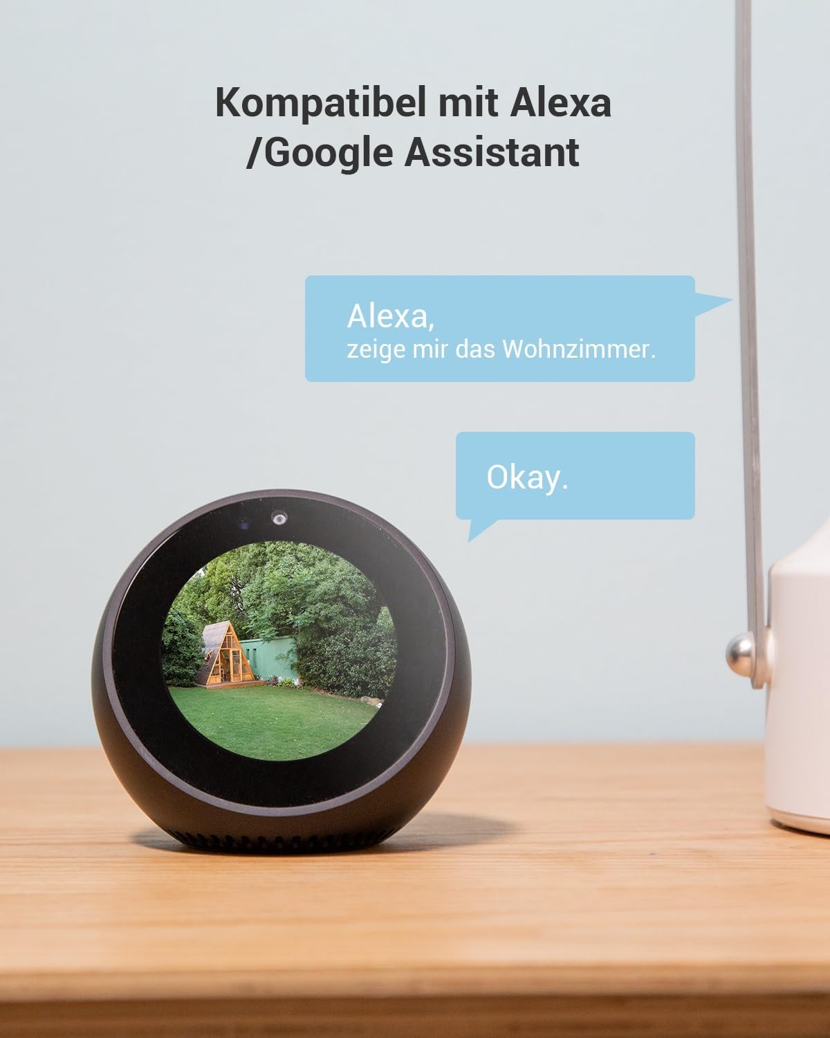 CLICKFUSION 1080P WLAN-IP-Kamera, schwenkbare Überwachungskamera für Innenräume mit Zwei-Wege-Audio, Bewegungsverfolgung, Infrarot-Nachtsicht – ideal als Haustier- und Babyphone, kompatibel mit Alexa, 2,4 GHz-WiFi, C6N, 2er-Set