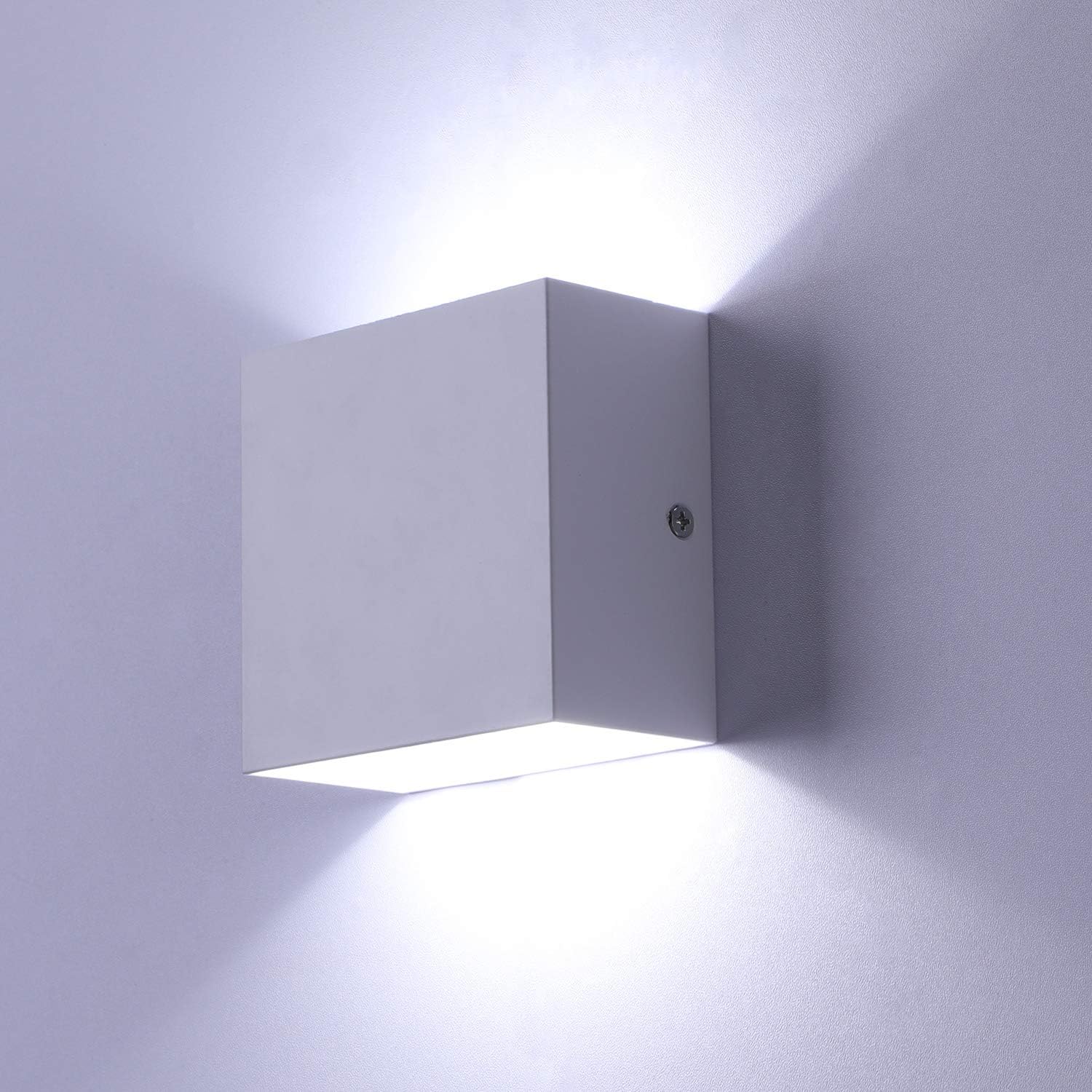 CLICKFUSION2 x LED Wall Light Indoor, 6 W Up Down Indoor Wall Light, Modern Aluminium Wall Light, Wall Lamp for Living Room, Bedroom, Kitchen, Dining Room, Cool White, White [Energy Class E]