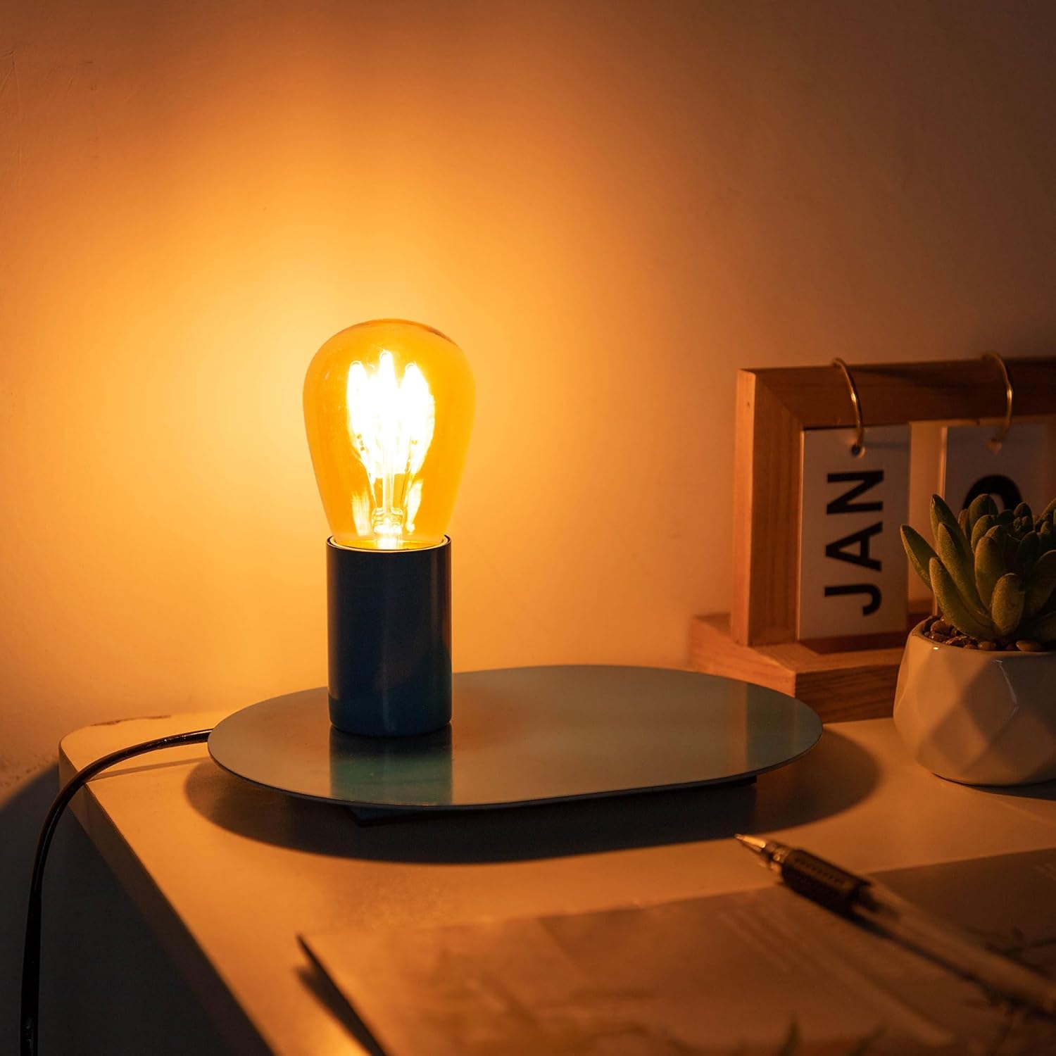 CLICKFUSION Dimmbar Led E27 Warmweiss Glühbirne ST45/S14 3W Vintage Glühbirne Ersetzt 30 W Glühlampen,2200K Warimweß Retro Edison Led Birnen,2er Pack