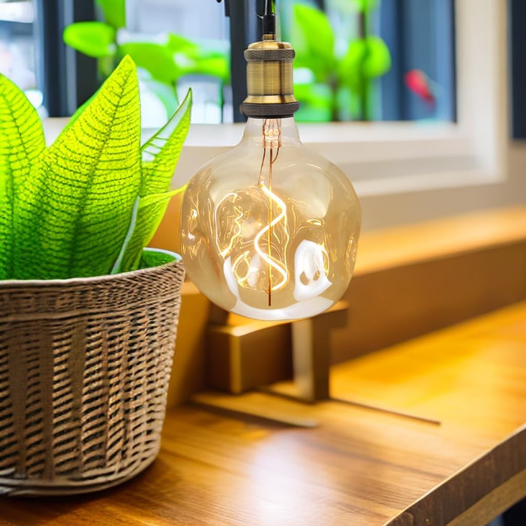 CLICKFUSION Vintage LED-Lampen 4W dimmbar unregelmäßig geformte 220 / 240V Edison Schraube E27 Basis Spezialität dekorative antike Glühbirne (Stone)