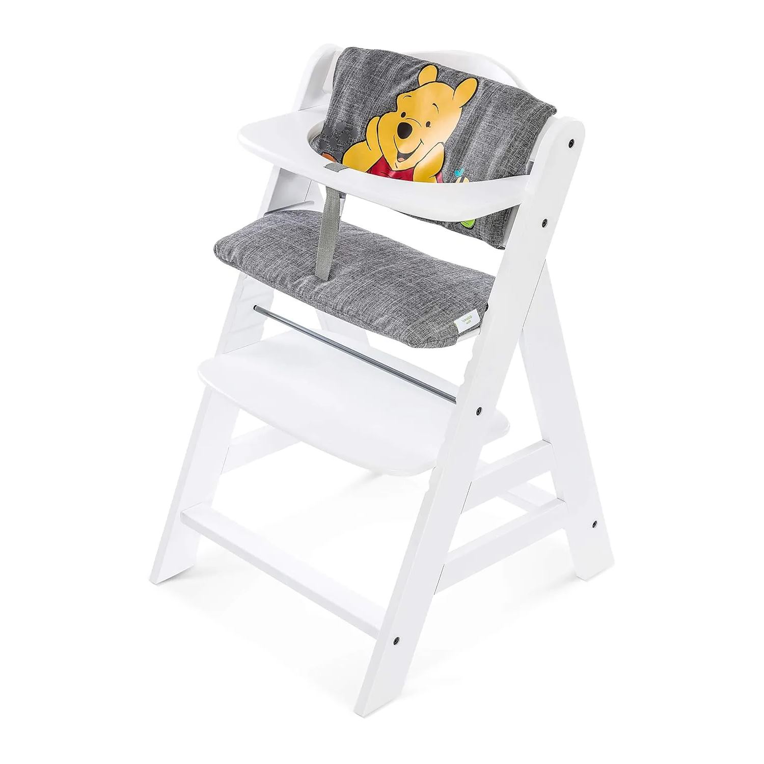 CLICKFUSION Sitzkissen für Alpha+, Beta+ und Arketa Holzhochstühle Highchair Pad Deluxe, Einfache Befestigung mit Klettverschluss (Disney Pooh Grey)