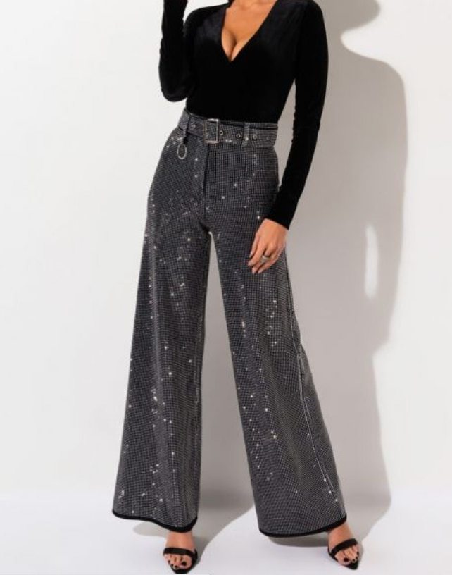 Sparkling Wide Leg Pants
