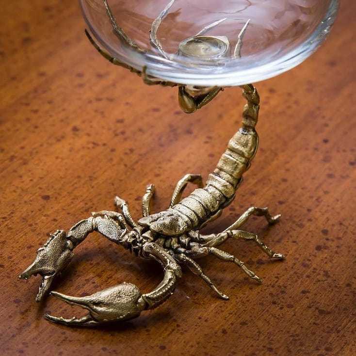 Scorpio Brass Crystal Goblet