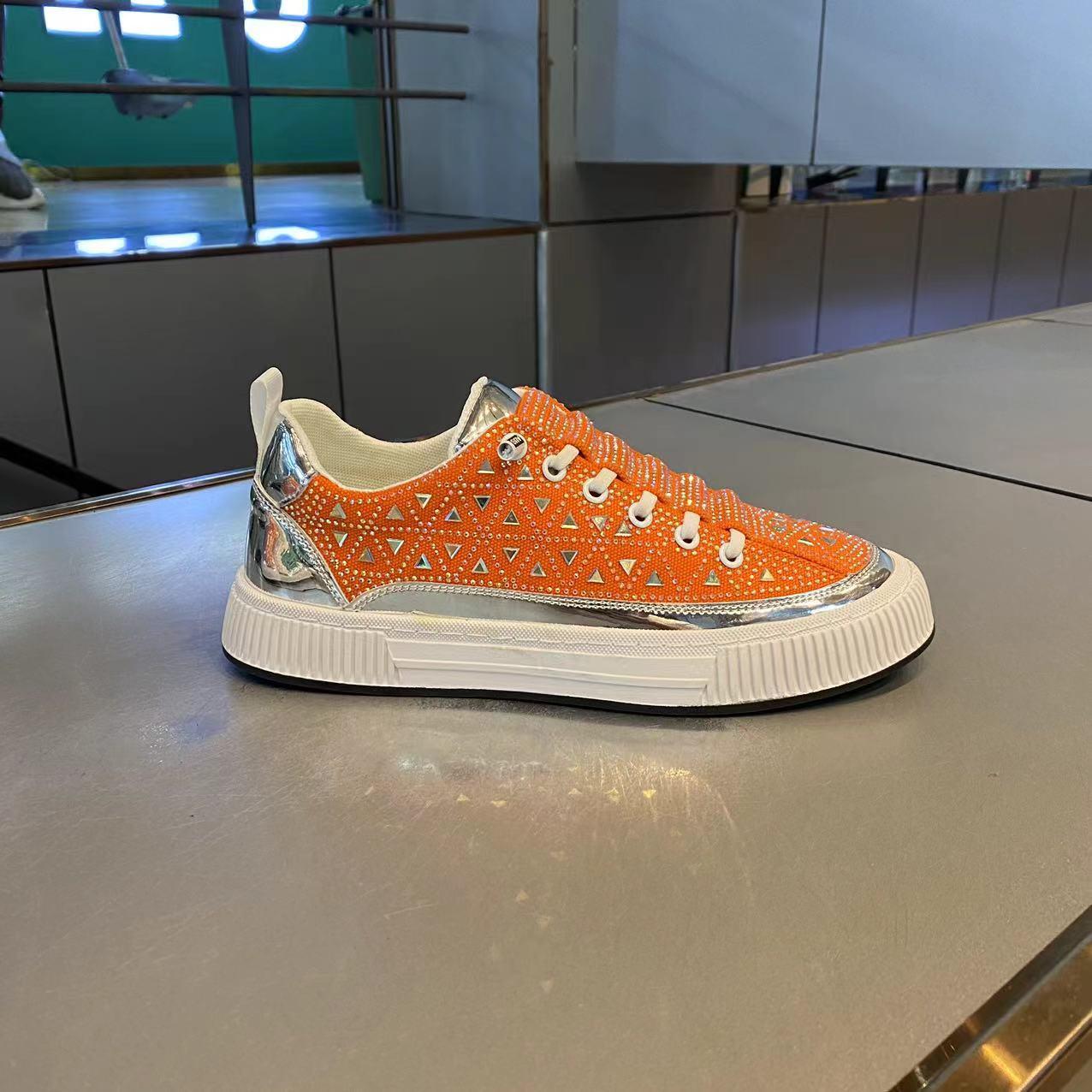 Italian light luxury handmade hot diamond versatile casual shoes