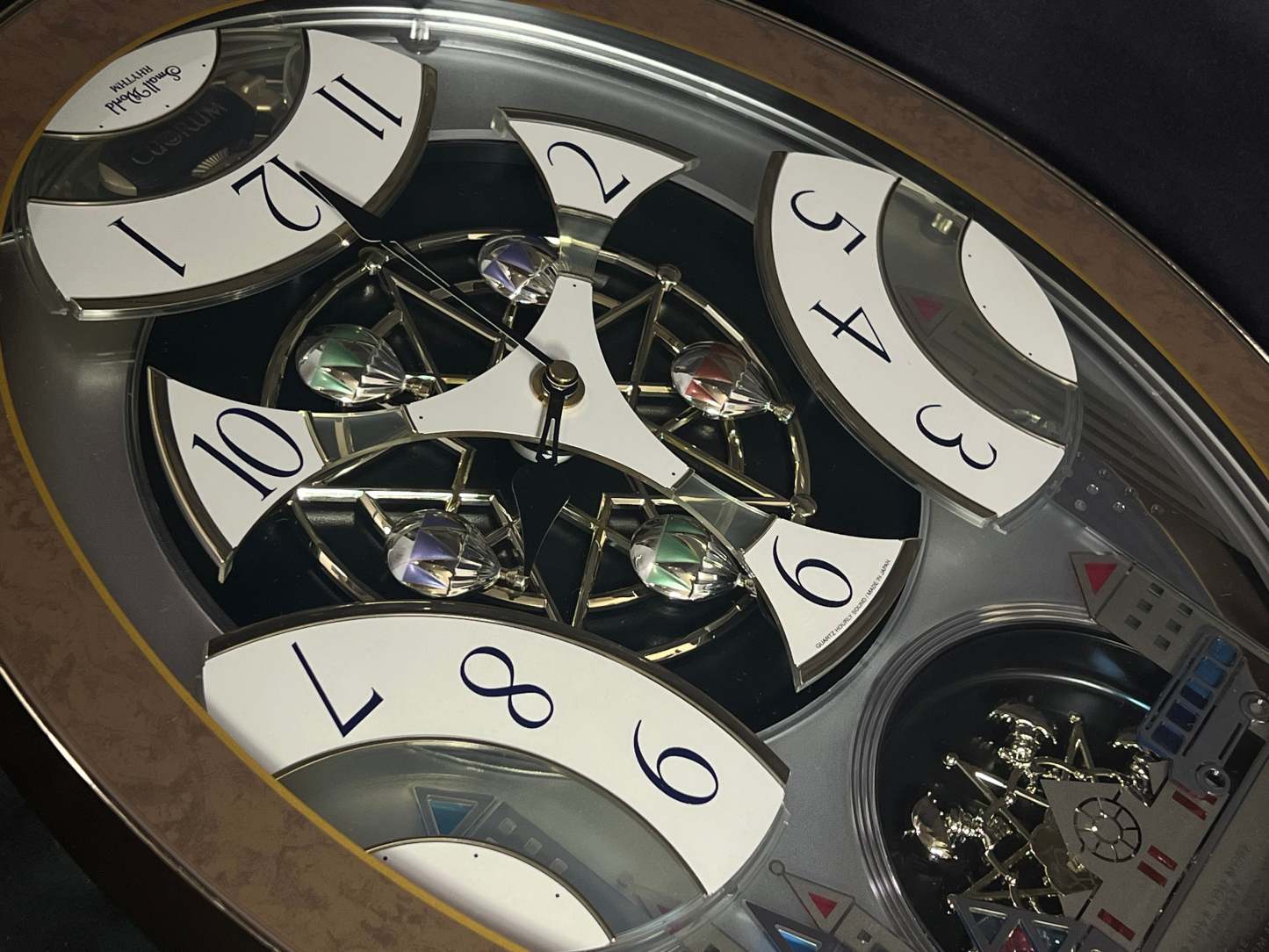Rhythm “Tri-Cracker” Magic Motion Musical Wall Clock with Moving Dial and Balloons