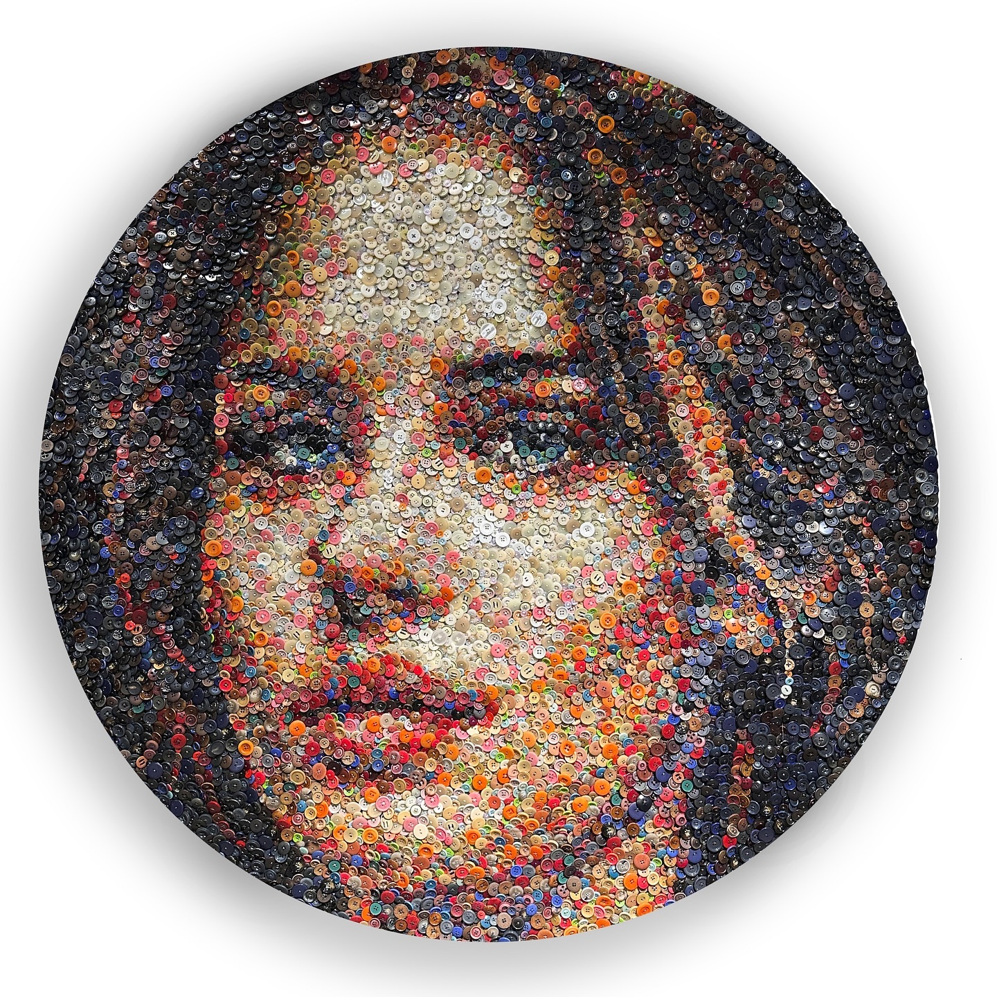 Custom hand-sewn buttons artwork