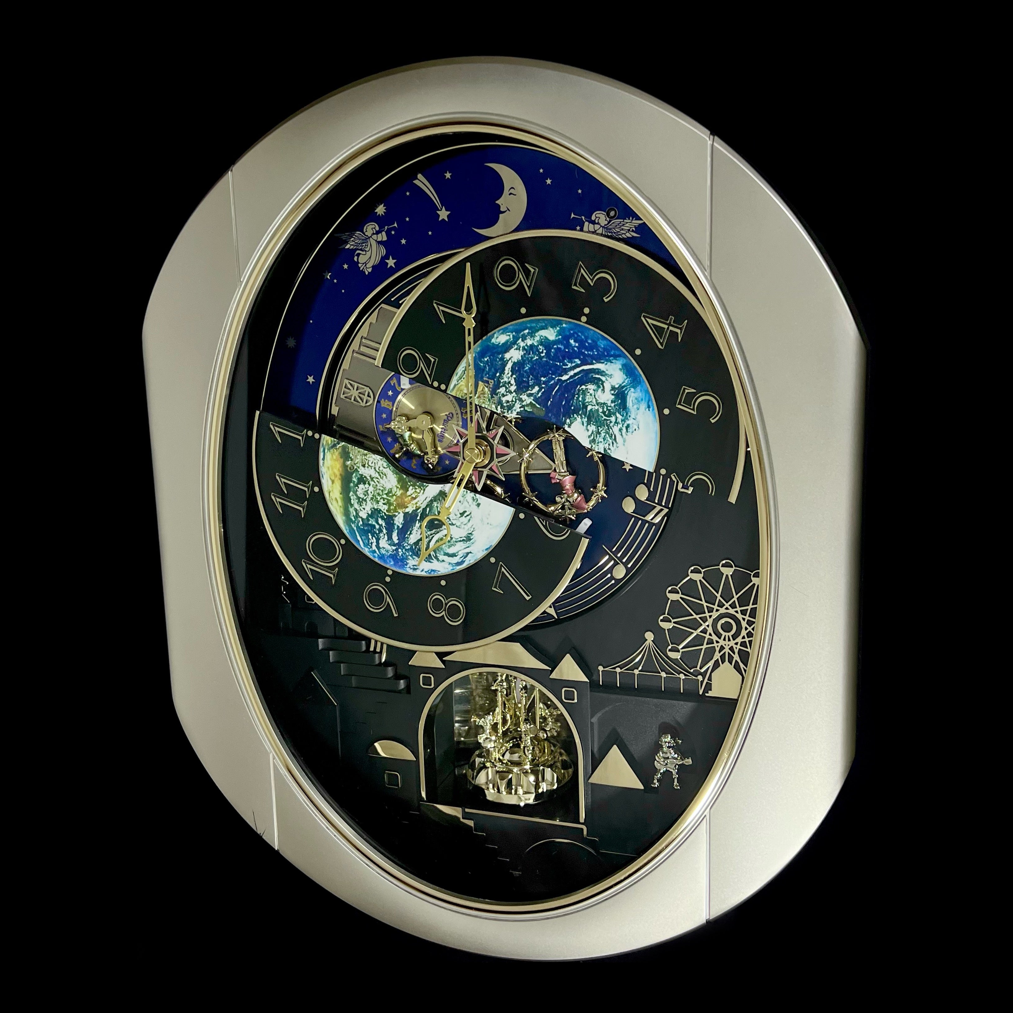 Moving Earth Dial Magic Motion Musical Wall Clock with Popular Melodies