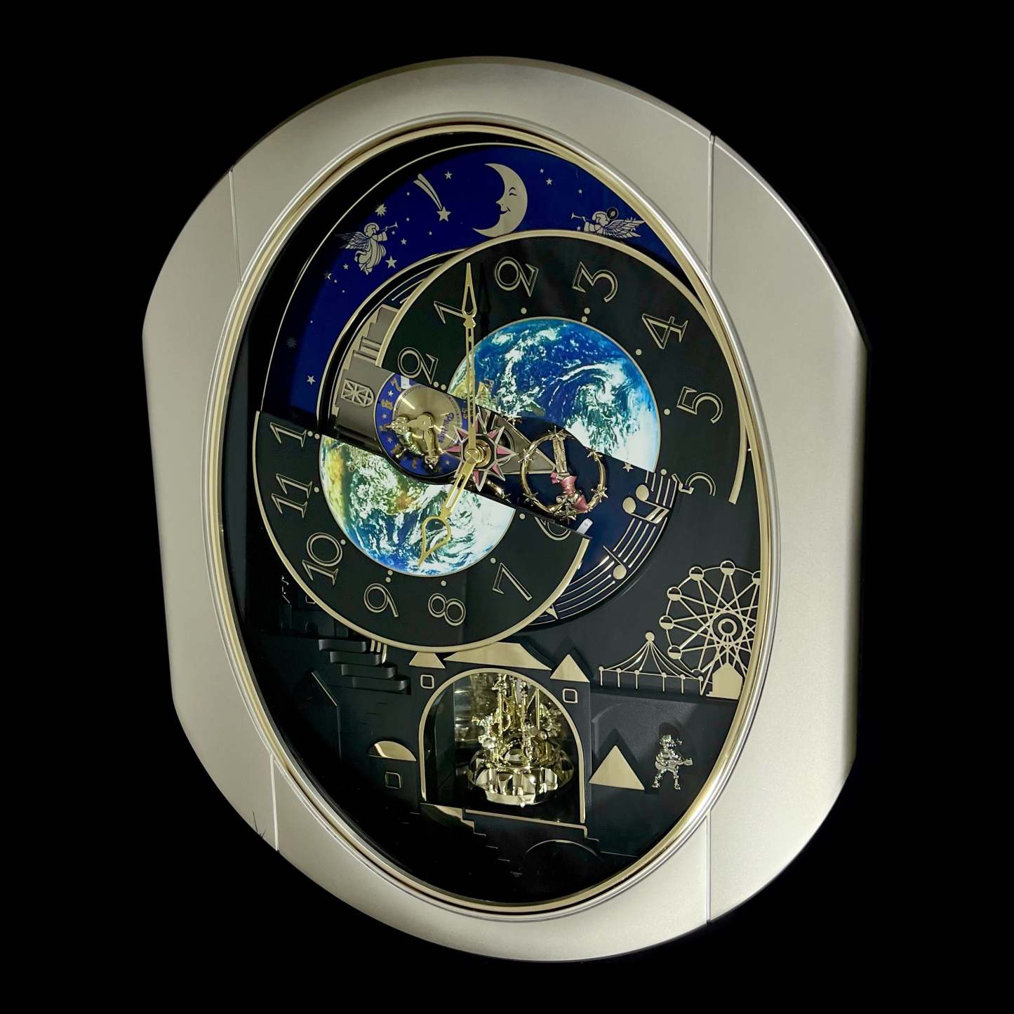 Moving Earth Dial Magic Motion Musical Wall Clock with Popular Melodies