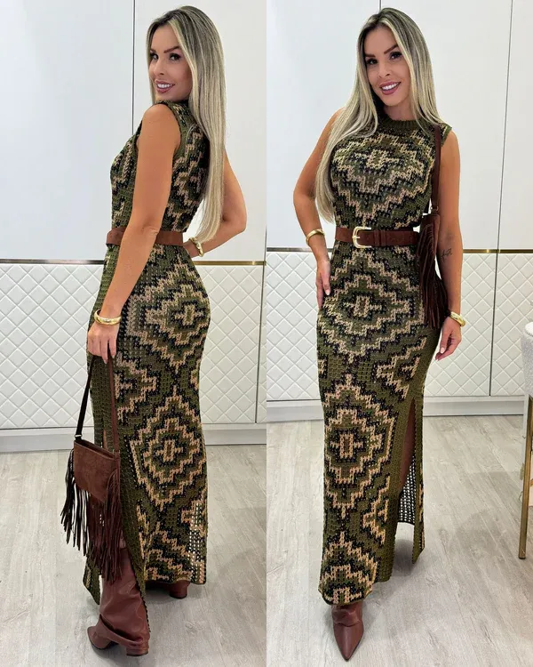 Bohemian Knitted Neverending Maxi Dress