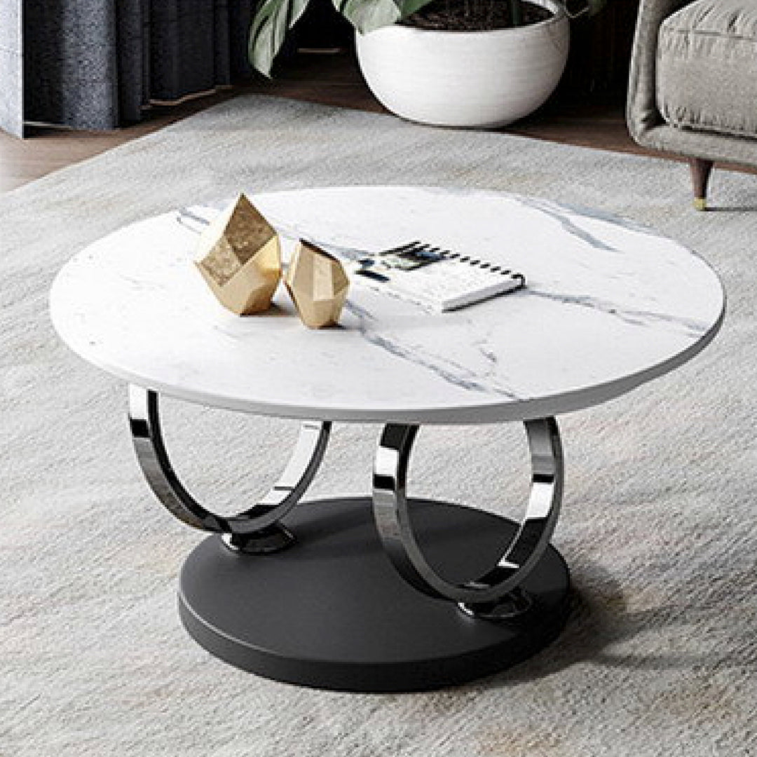 Extendable Ring-Shaped Round Swivel Coffee Table