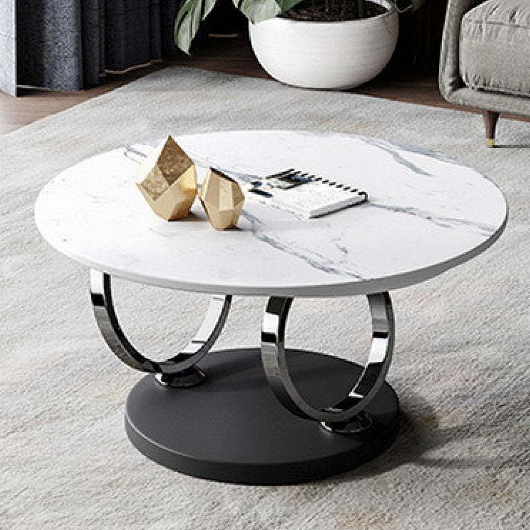 Extendable Ring-Shaped Round Swivel Coffee Table