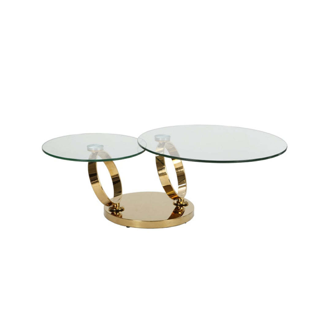 Extendable Ring-Shaped Round Swivel Coffee Table