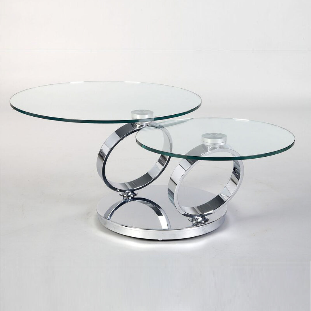 Extendable Ring-Shaped Round Swivel Coffee Table