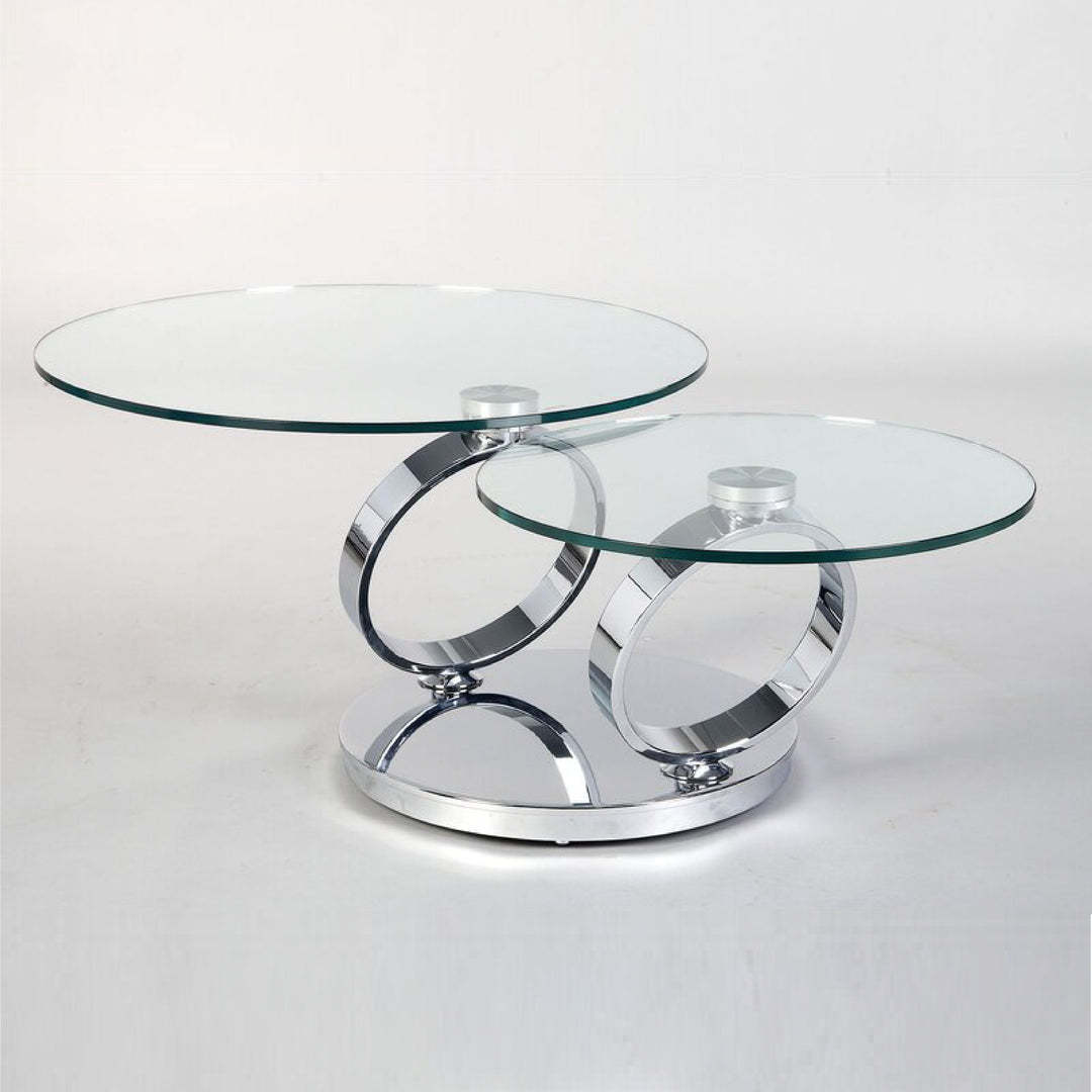 Extendable Ring-Shaped Round Swivel Coffee Table