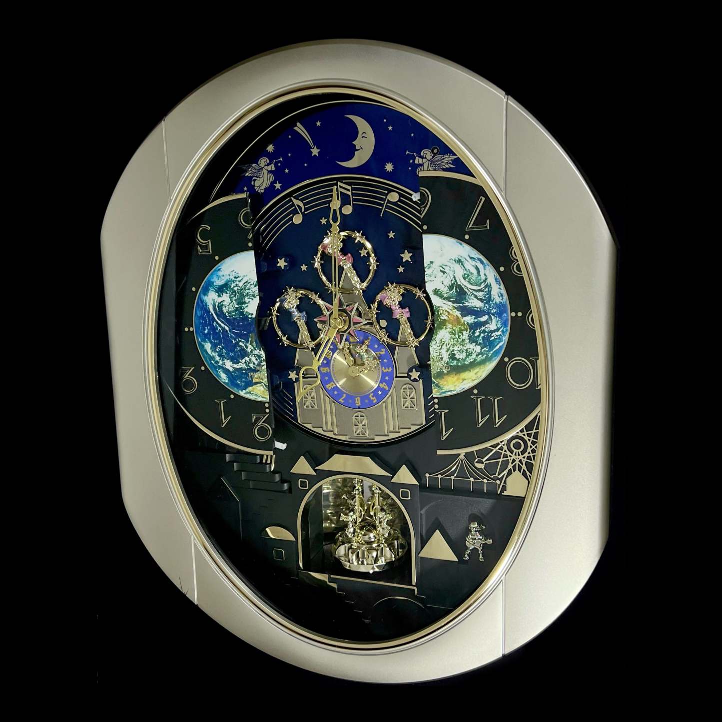 Moving Earth Dial Magic Motion Musical Wall Clock with Popular Melodies