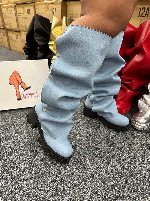 Draped Outfitters button boots