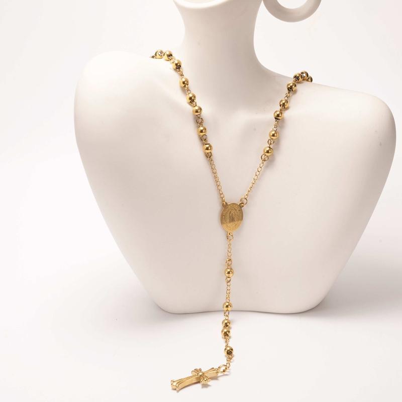 Stainless Steel Gold Plated Cross Pendant Necklace