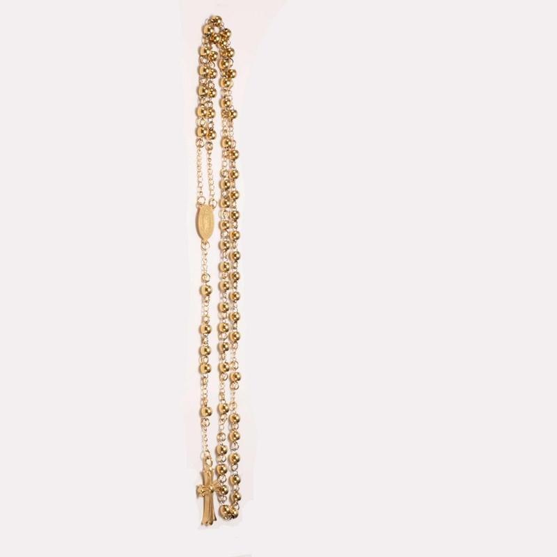 Stainless Steel Gold Plated Cross Pendant Necklace