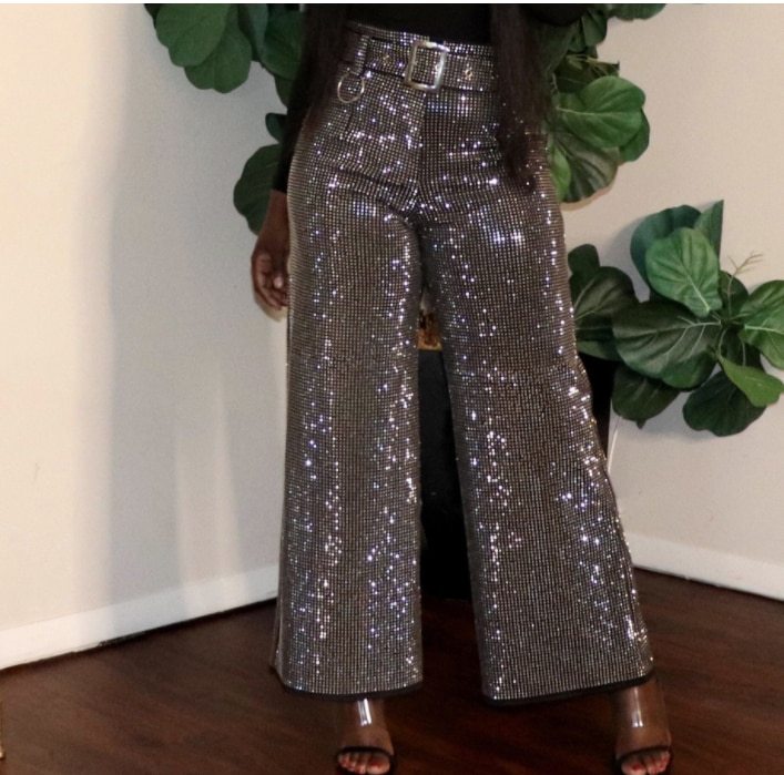Sparkling Wide Leg Pants
