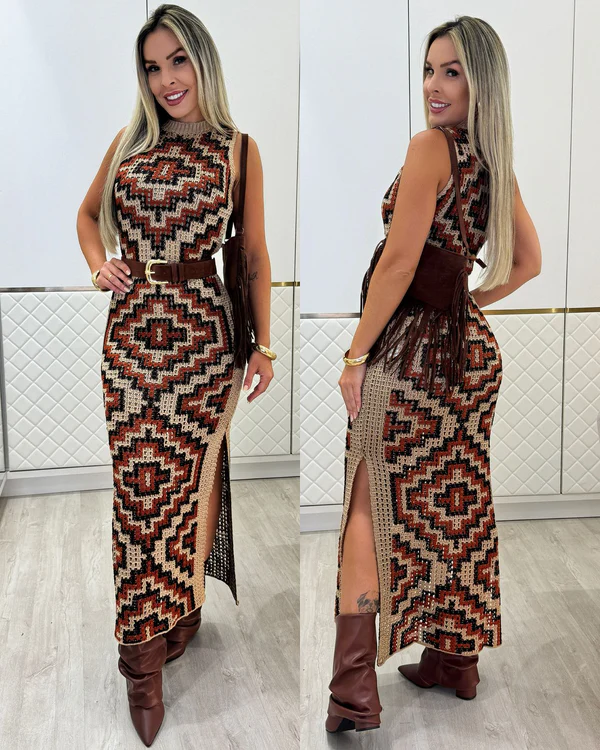 Bohemian Knitted Neverending Maxi Dress