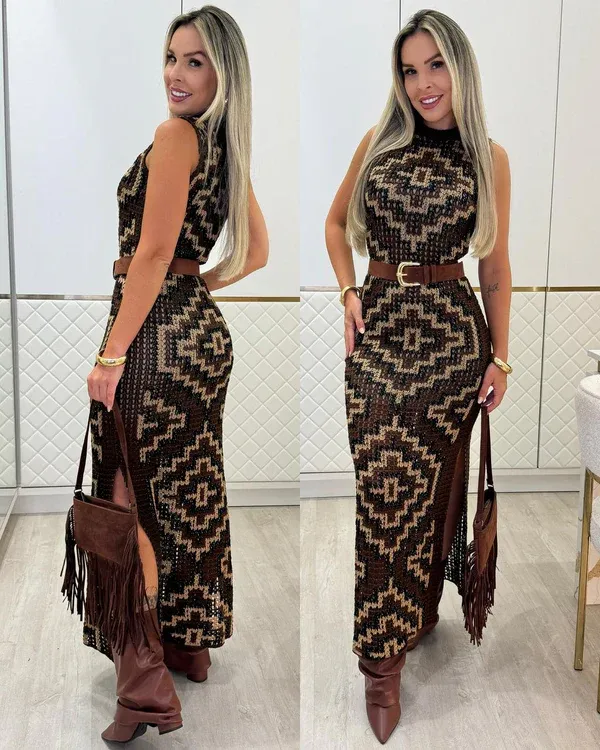 Bohemian Knitted Neverending Maxi Dress
